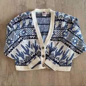 Vintage Rebel Cactus, Sunburst, and Cowboy Boot Button Down Sweater